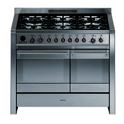 Smeg A2-8 Dual Fuel Range Cooker, Stainless Steel